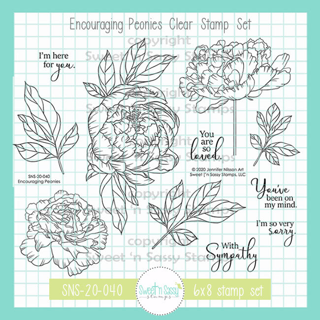 Creative Worship Encouraging Peonies Clear Stamps sns-20-040