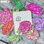 Creative Worship Encouraging Peonies Clear Stamps sns-20-040 You are so loved peony card and die cuts by Janelle R