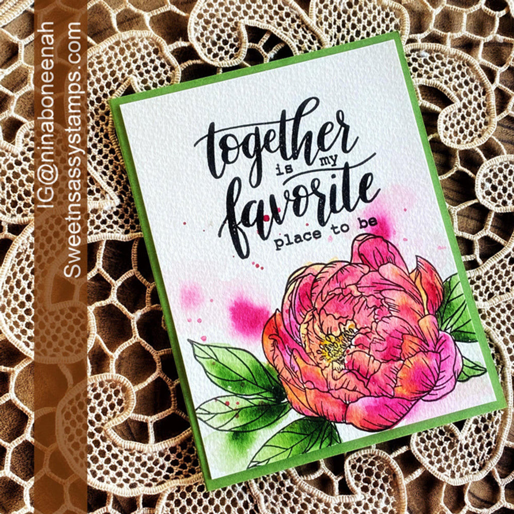 Creative Worship Encouraging Peonies Dies cwsd-26-005 Together Is My Favorite Place To Be Card