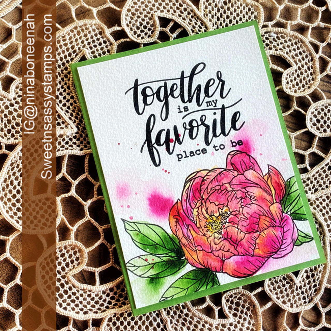 Creative Worship Encouraging Peonies Dies cwsd-26-005 Together Is My Favorite Place To Be Card