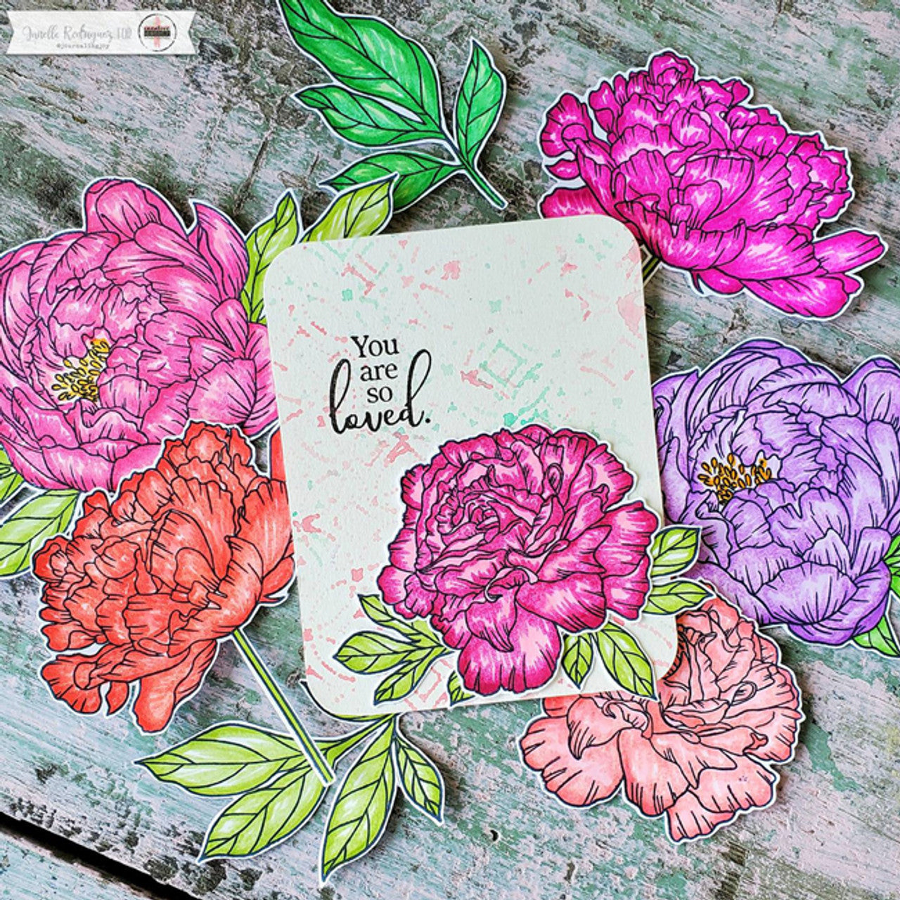 Creative Worship Encouraging Peonies Dies cwsd-26-005 You Are So Loved Card