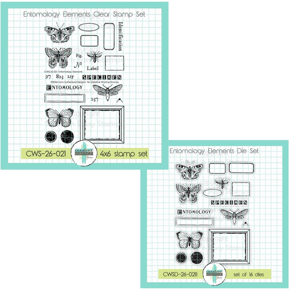 Creative Worship Entomology Elements Clear Stamps And Dies Bundle