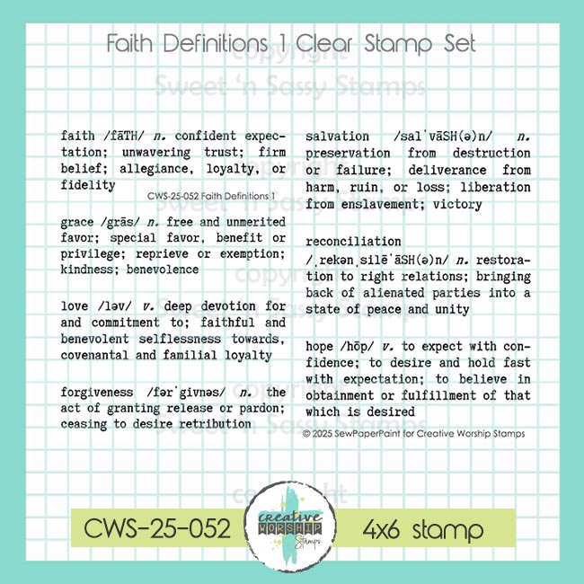 Creative Worship Faith Definitions 1 Clear Stamps cws-25-052