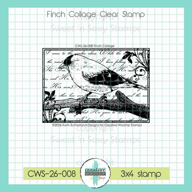 Creative Worship Finch Collage Clear Stamp cws-26-008