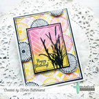 Creative Worship Flower Burst Background Clear Stamp cws-25-030 Happy Birthday Card