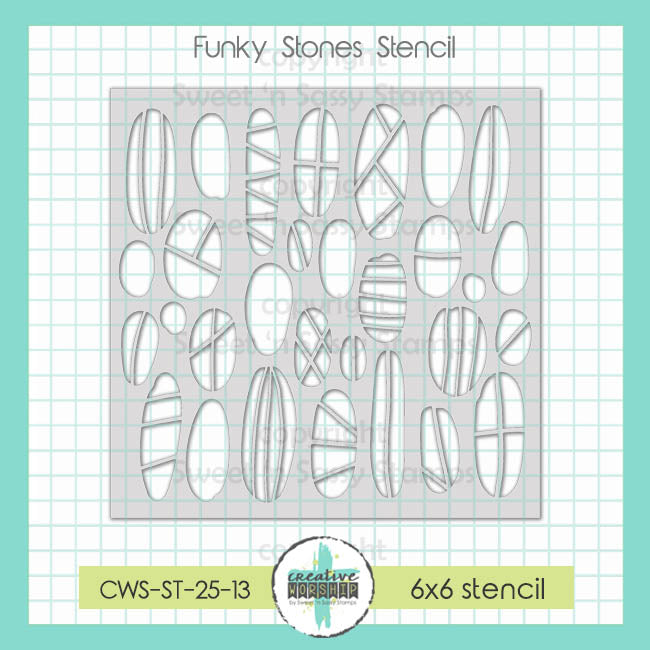 Creative Worship Funky Stones 6 x 6 Stencil cws-st-25-13