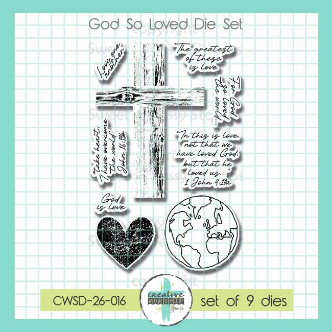 Creative Worship God So Loved Clear Stamps And Dies Bundle CWSD-26-016 dies set