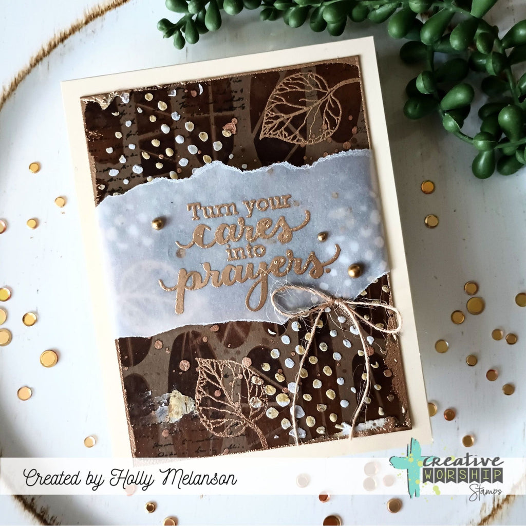 Creative Worship God is Already There Clear Stamps cws-25-038 Turn Your Cares Into Prayers