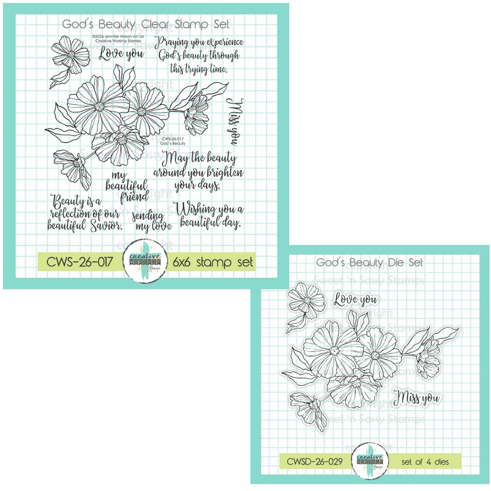 Creative Worship God's Beauty Clear Stamps And Dies Bundle