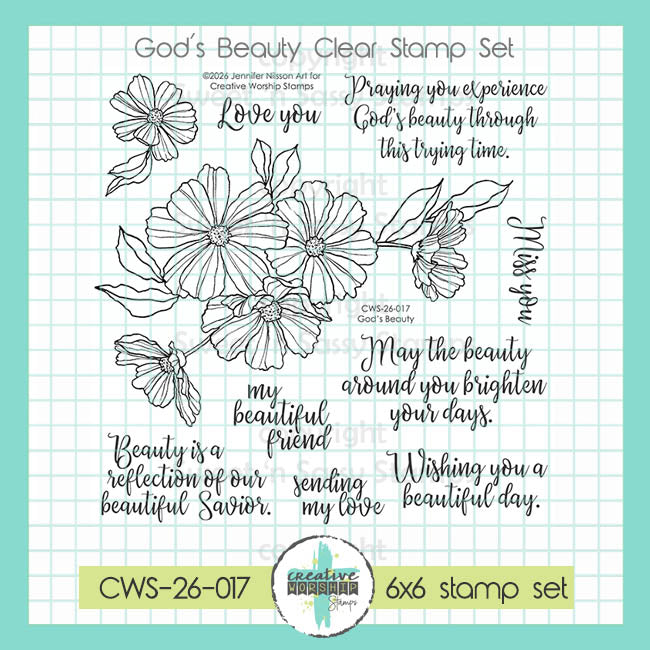 Creative Worship God's Beauty Clear Stamps And Dies Bundle CWS-26-017 Clear Stamp Set Alone