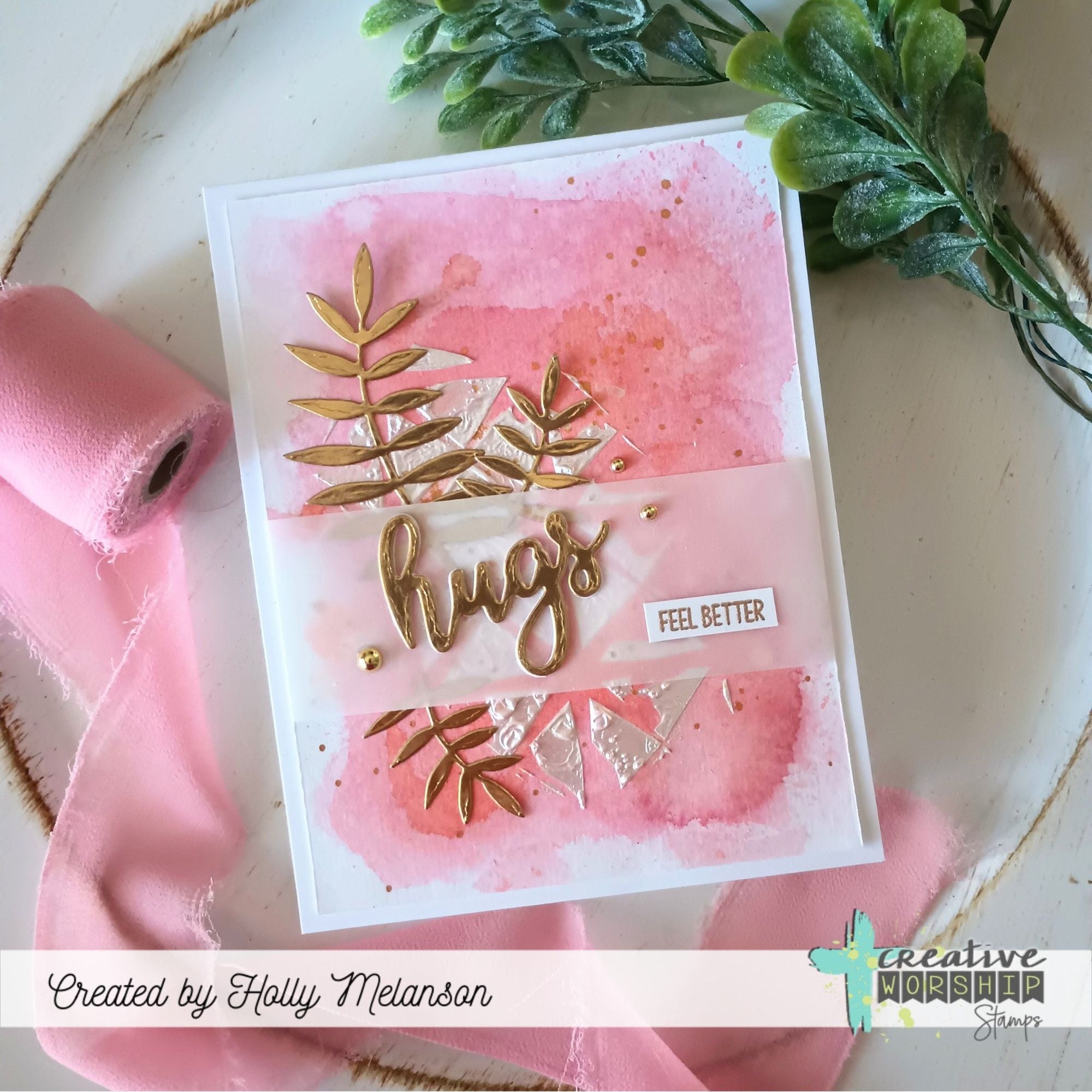 Creative Worship Happy And Hugs Word Dies cwsd-25-008 Feel Better Card
