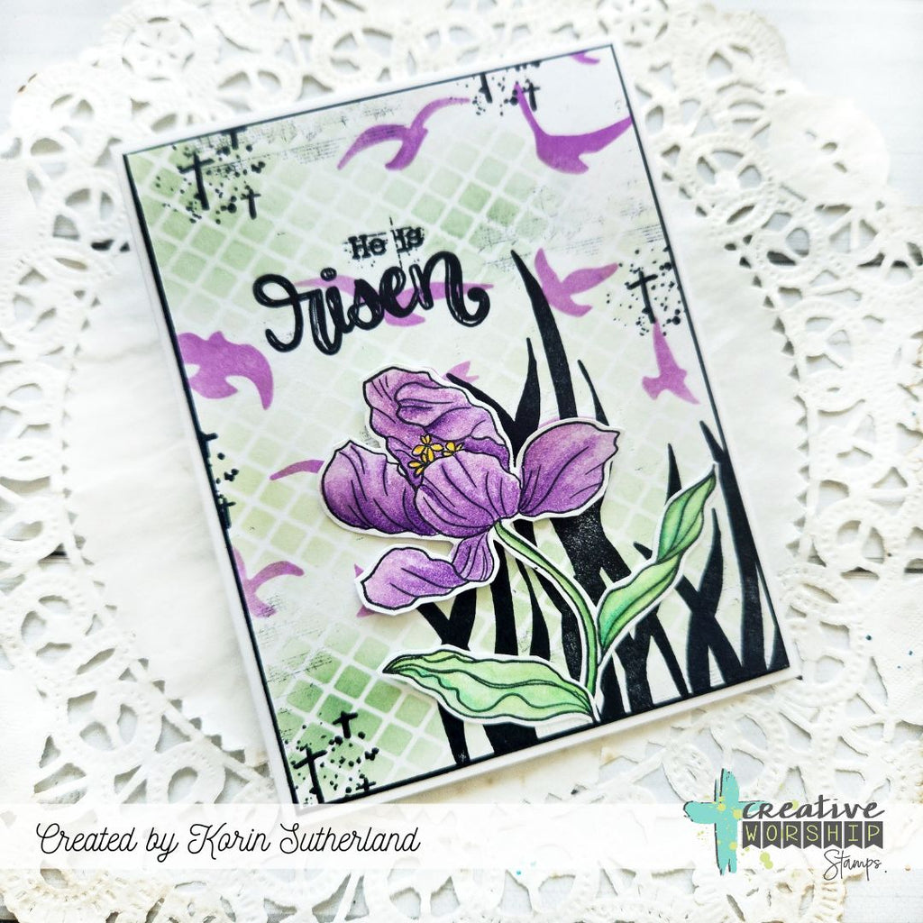 Creative Worship He Proved His Love Clear Stamps cws-25-018 He Is Risen Card