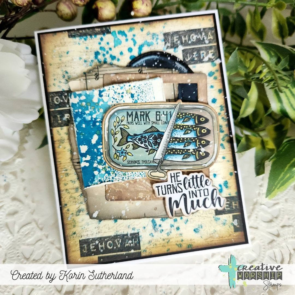 Creative Worship He Provides Clear Stamps cws-26-023 He Turns Little Into Much Bible Card