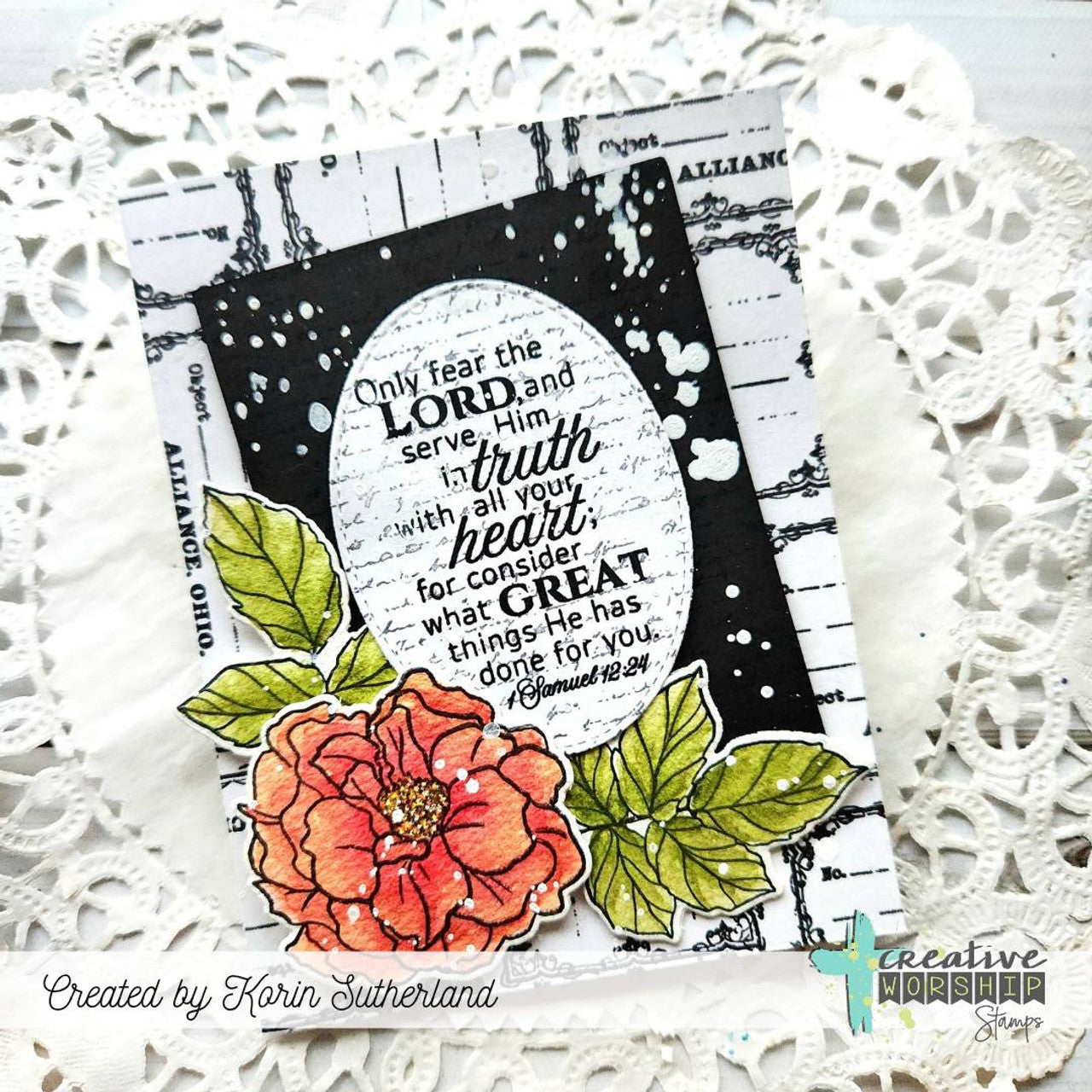 Creative Worship Hope Blooms Clear Stamps cws-25-008 Korin Sutherland Serve The Lord Card