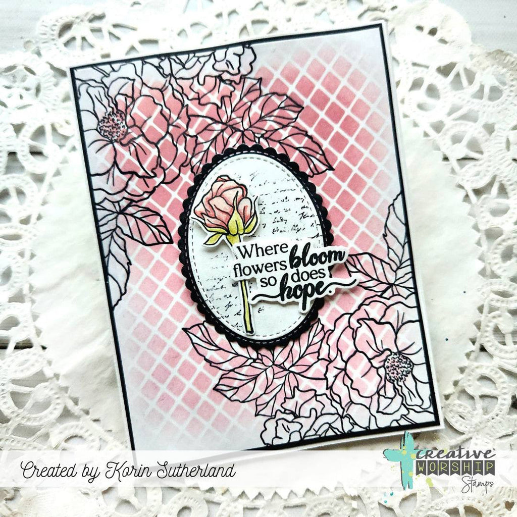 Creative Worship Hope Blooms Clear Stamps cws-25-008 Korin Sutherland Where flowers bloom so does hope
