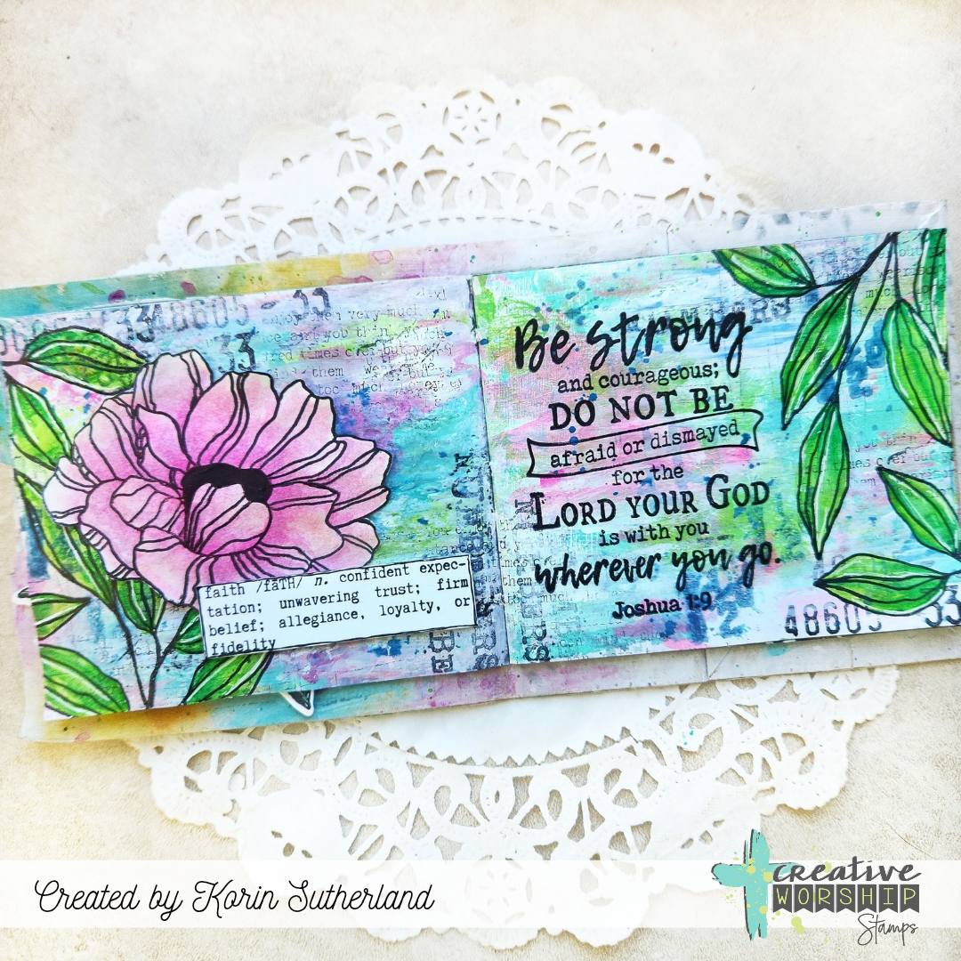 Creative Worship Joshua 1:9 Clear Stamp cws-26-003 Be Strong And Courageous Card