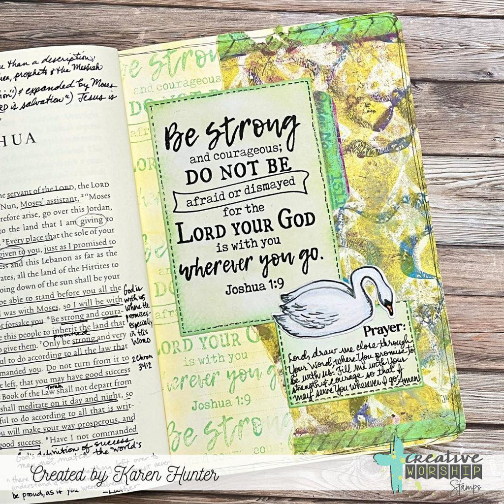 Creative Worship Joshua 1:9 Clear Stamp cws-26-003 The Lord Your God Is With You Card
