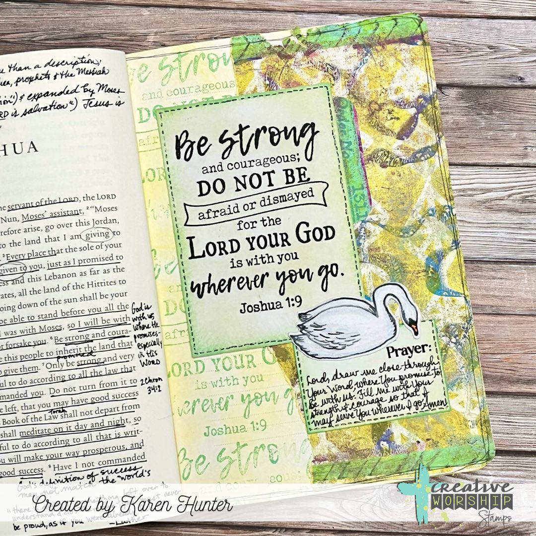 Creative Worship Joshua 1:9 Clear Stamp cws-26-003 The Lord Your God Is With You Card