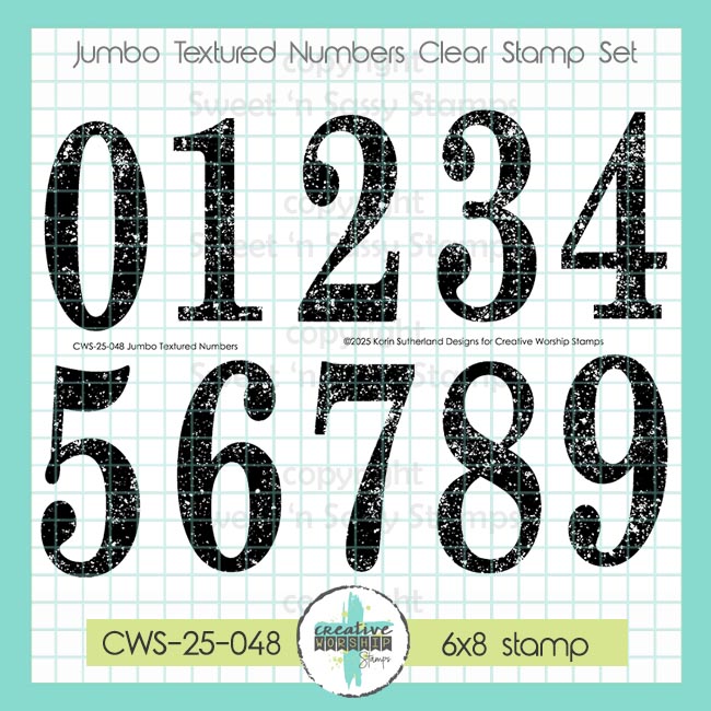 Creative Worship Jumbo Textured Numbers Clear Stamps cws-25-048