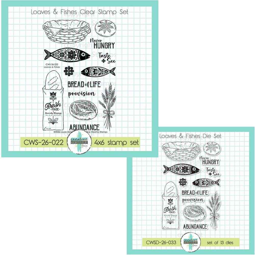 Creative Worship Loaves And Fishes Clear Stamps And Dies Bundle