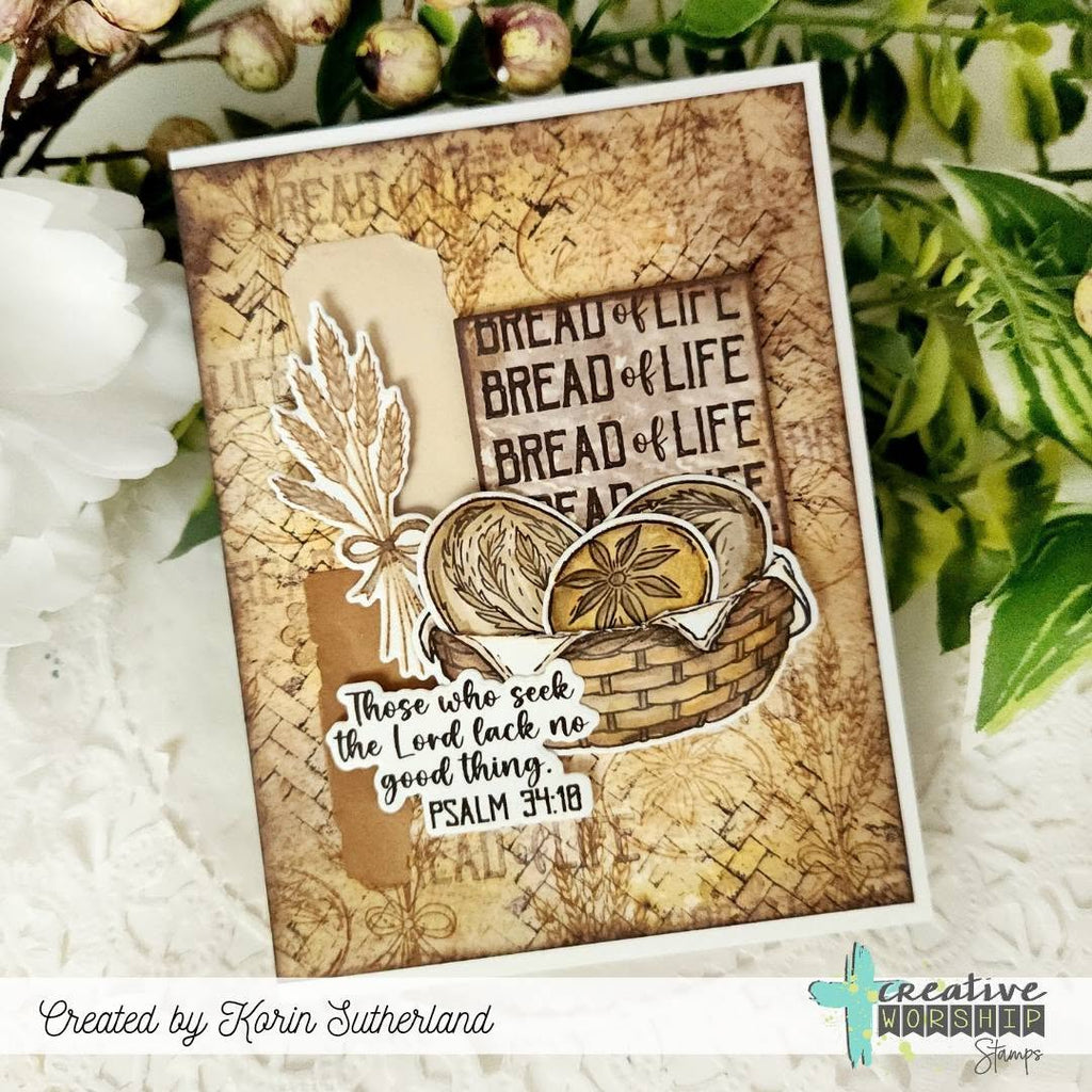 Creative Worship Loaves And Fishes Clear Stamps And Dies Bundle Bread of Life Bible Card