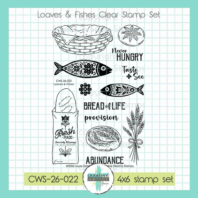 Creative Worship Loaves And Fishes Clear Stamps And Dies Bundle CWS-26-022 clear stamps set alone