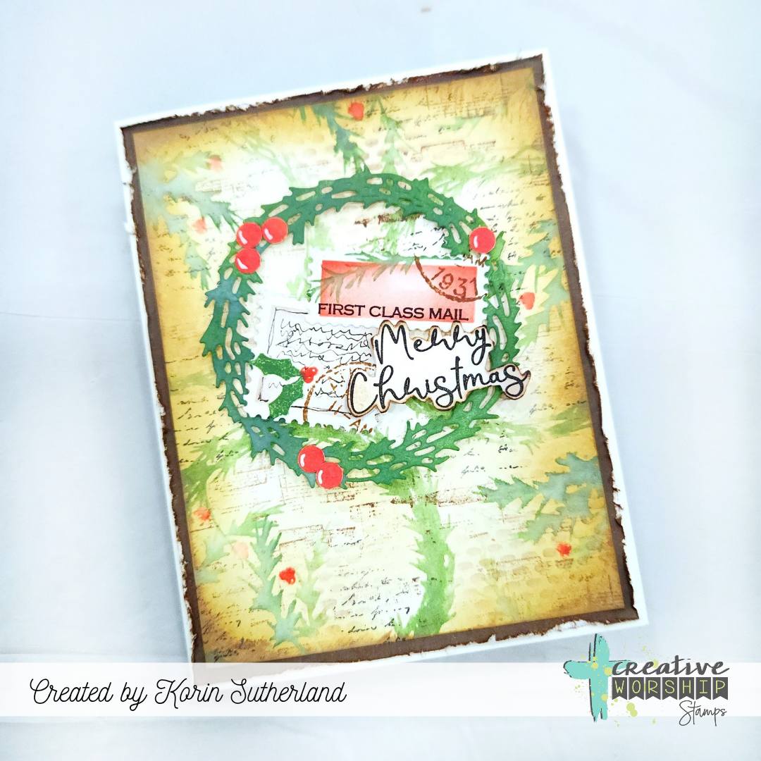 Creative Worship Lovely Wreaths Dies cwsd-25-004 Merry Christmas Card