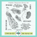 Creative Worship Majestic Peacock Clear Stamps And Dies Bundle CWS-26-027 Stamp Set Alone