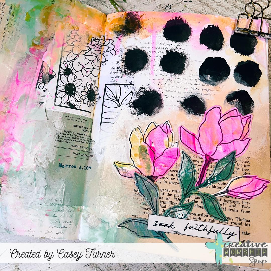 Creative Worship Mindful Magnolias Clear Stamps cws-25-011 Seek Faithfully Card