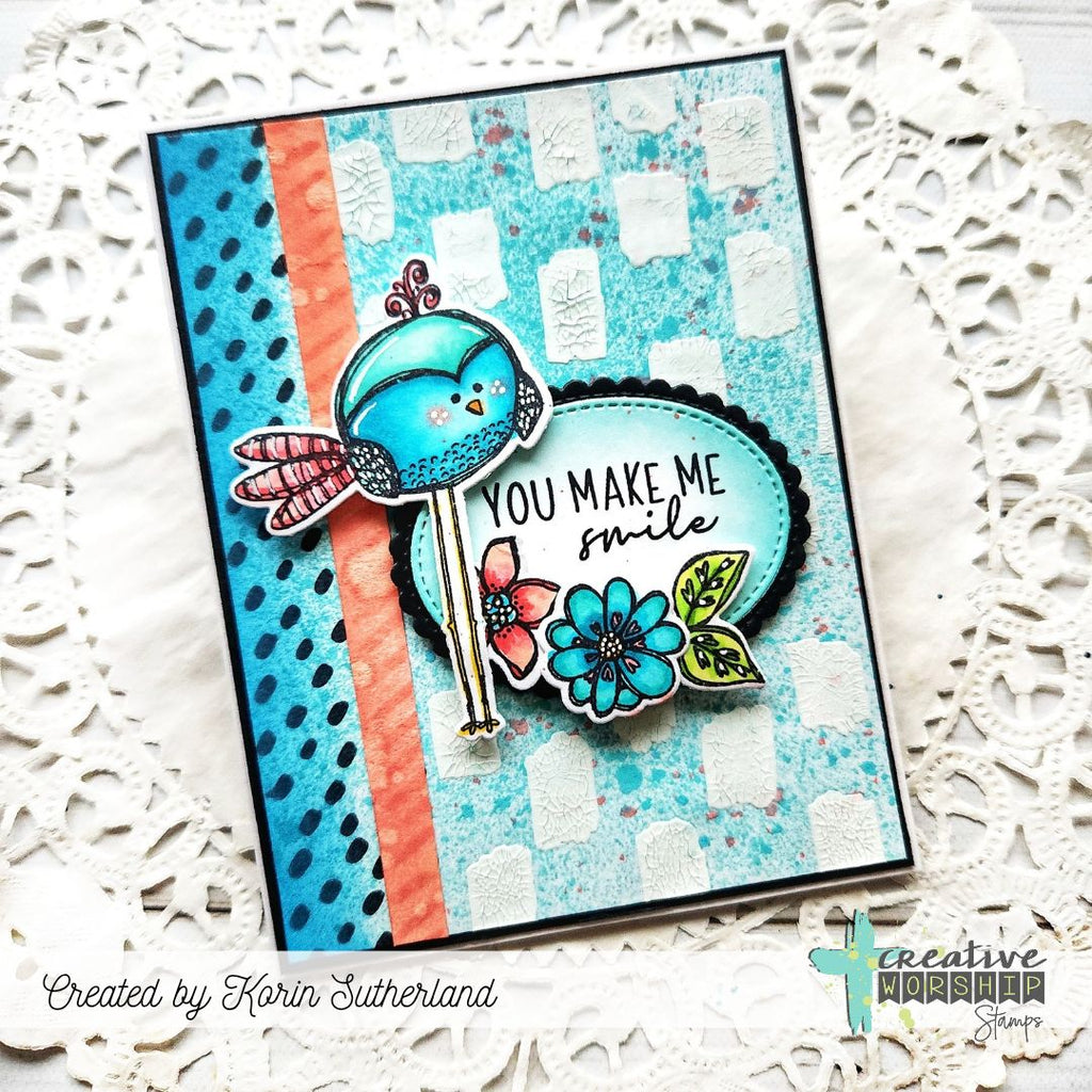 Creative Worship Mini Marks 2 Clear Stamps cws-24-029 You Make Me Smile Card