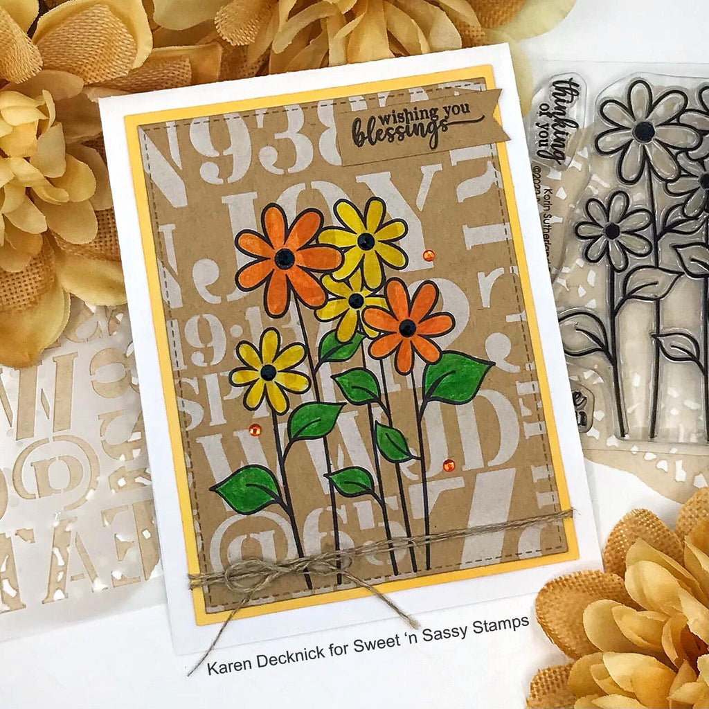 Creative Worship Mixed Up Numbers Stencil cws-st-26-005 Wishing You Blessings Card