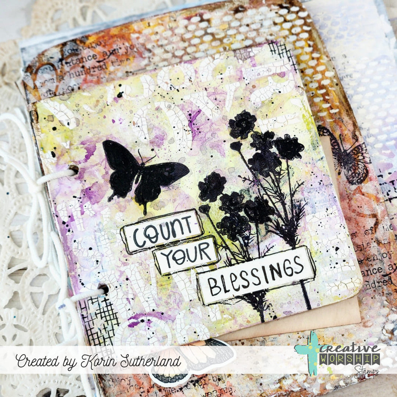 Creative Worship Nature Silhouettes 3 Clear Stamps cws-24-037 Count Your Blessings Korin Sutherland Page