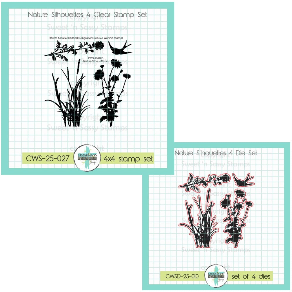 Creative Worship Nature Silhouettes 4 Stamps And Dies Bundle