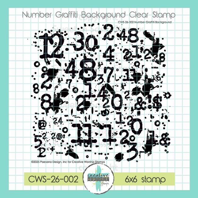 Creative Worship Number Graffiti Background Clear Stamp cws-26-002