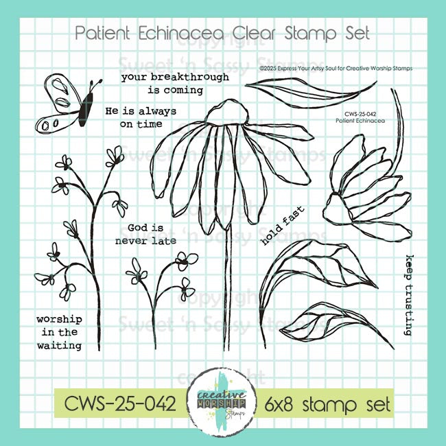 Creative Worship Patient Echinacea Clear Stamps cws-25-042