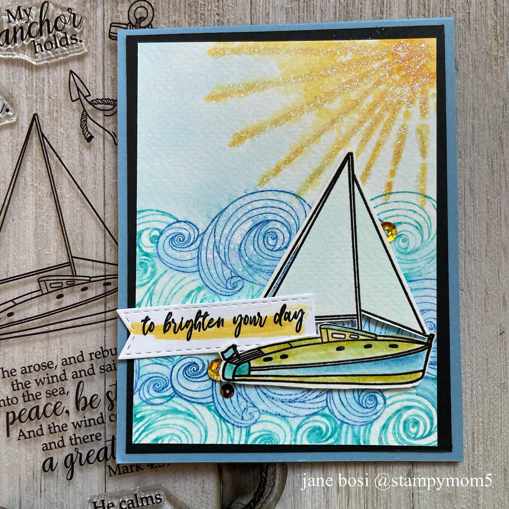 Creative Worship Peace Be Still Clear Stamps sns-20-038 To Brighten Your Day Card