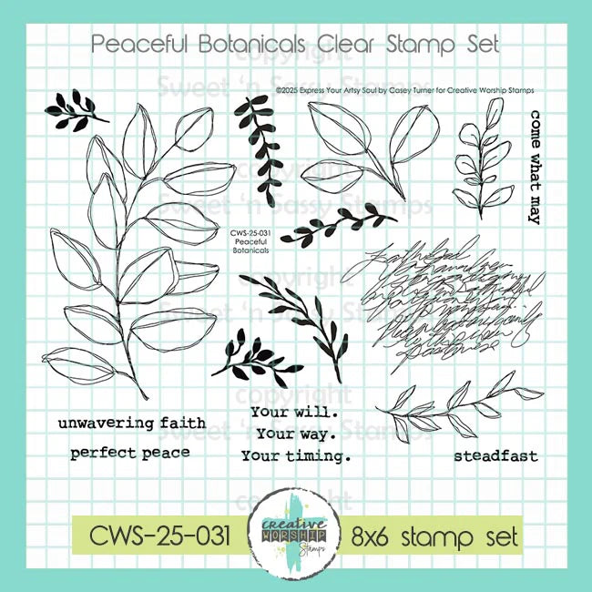 Creative Worship Peaceful Botanicals Clear Stamps And Dies Bundle cws-25-031