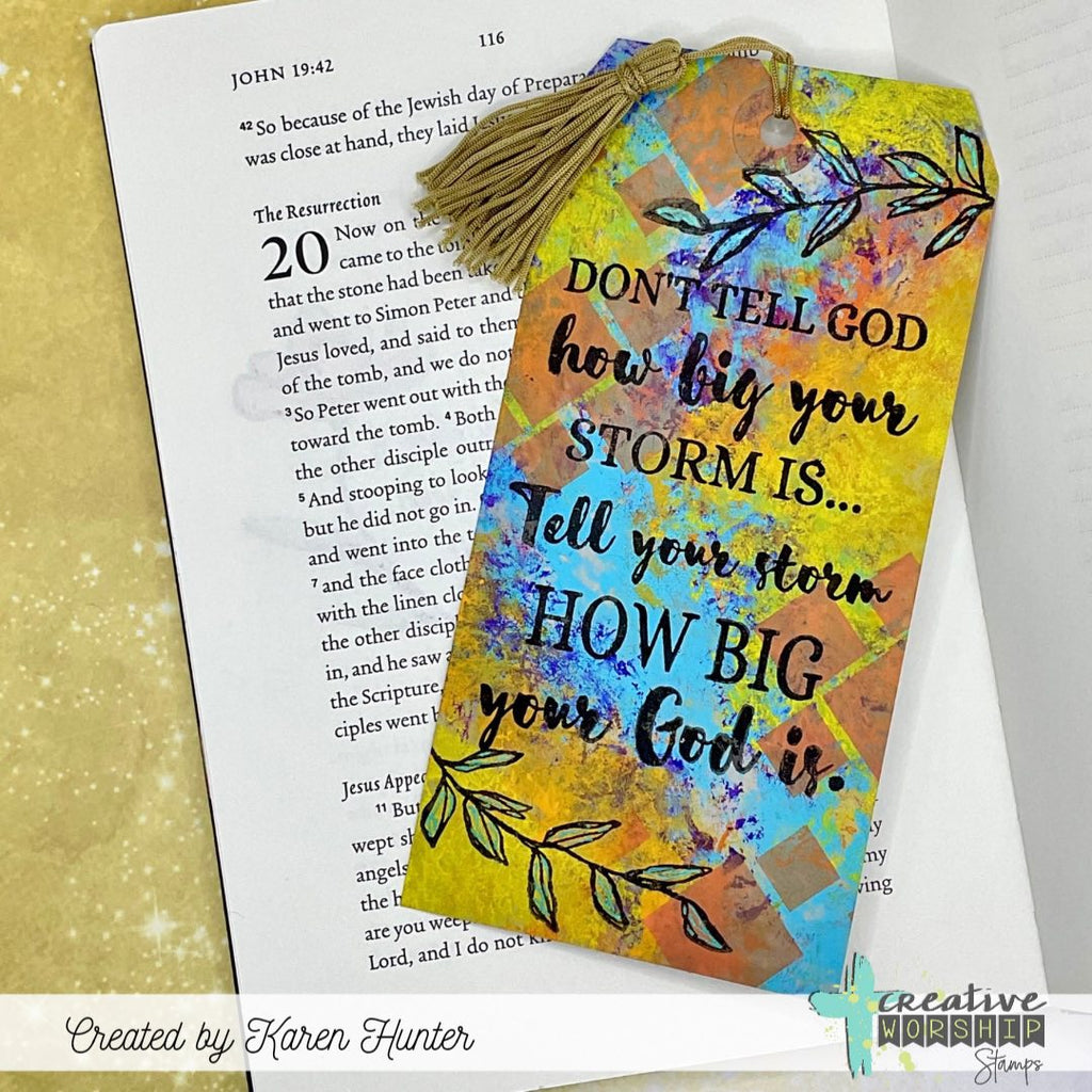 Creative Worship Peaceful Botanicals Clear Stamps cws-25-031 Big God Bookmark