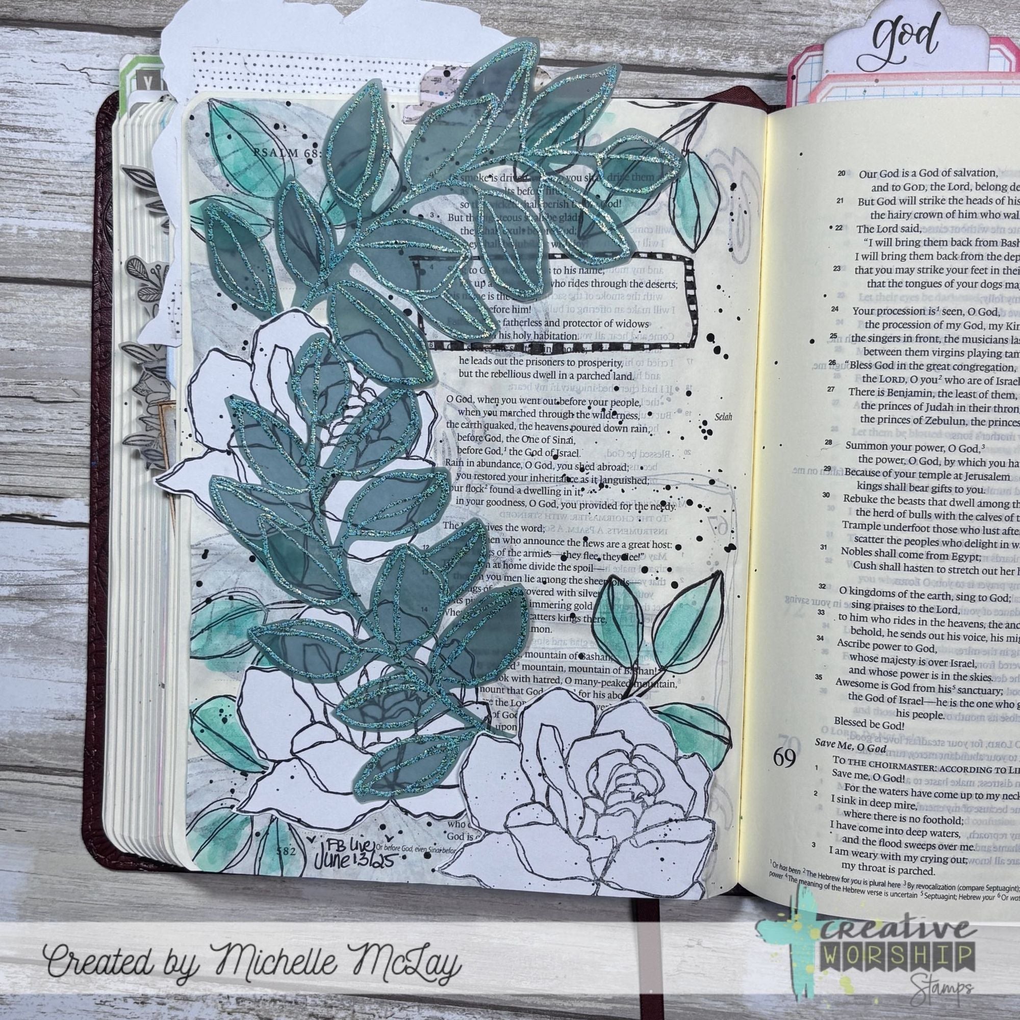 Creative Worship Peaceful Botanicals Dies cwsd-25-027 Bible Journaling