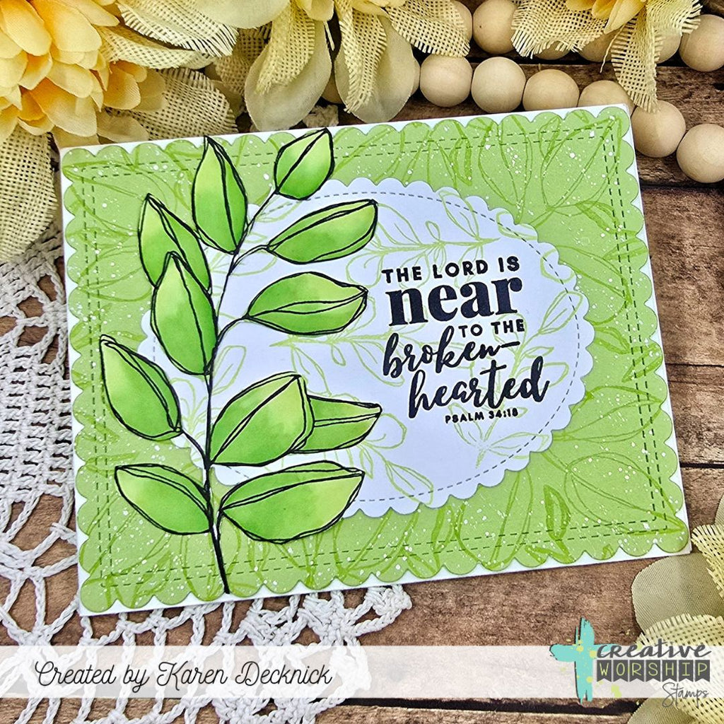 Creative Worship Peaceful Botanicals Dies cwsd-25-027 The Lord Is Near Card