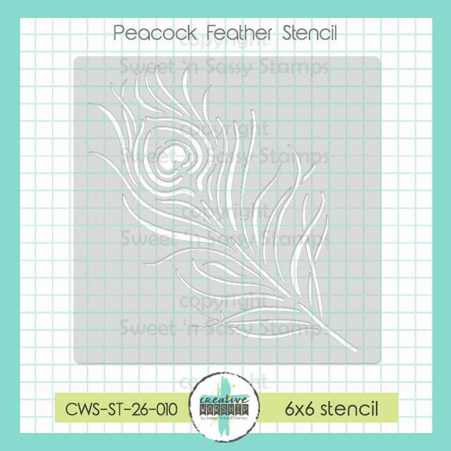 Creative Worship Peacock Feather Stencil cws-st-26-010