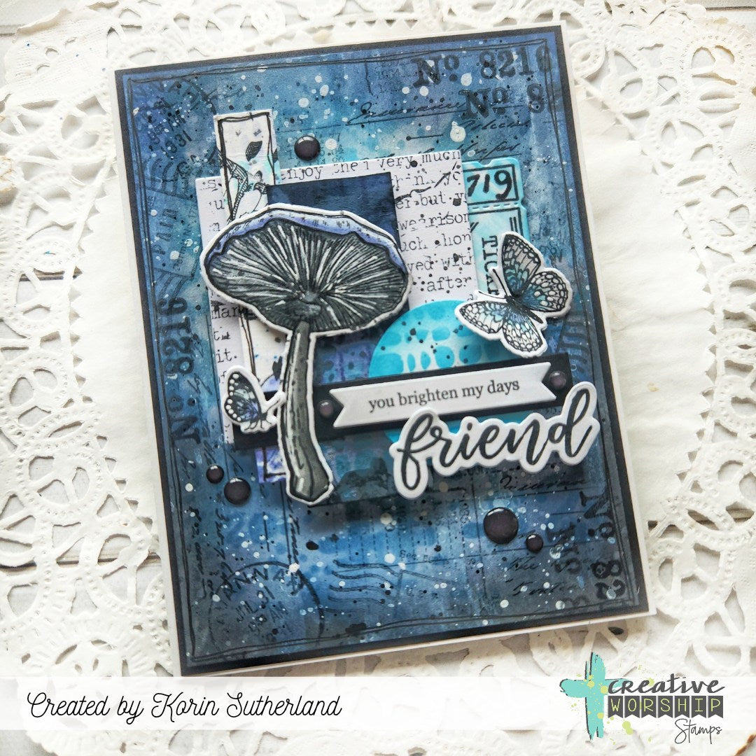 Creative Worship Pick A Number Clear Stamp cws-26-001 You Brighten My Days Friend Card