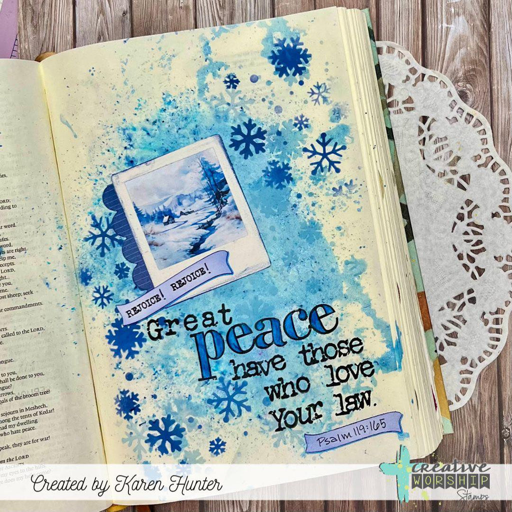 Creative Worship Polaroid Dies cwsd-25-019 Karen Hunter Bible Journaling Page