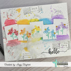 Creative Worship Postage Stamp Add Ons Clear Stamps cws-25-023 Floral Hello Card