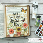 Creative Worship Pretty Potted Florals Clear Stamps And Dies Keep Yourself in God's Love