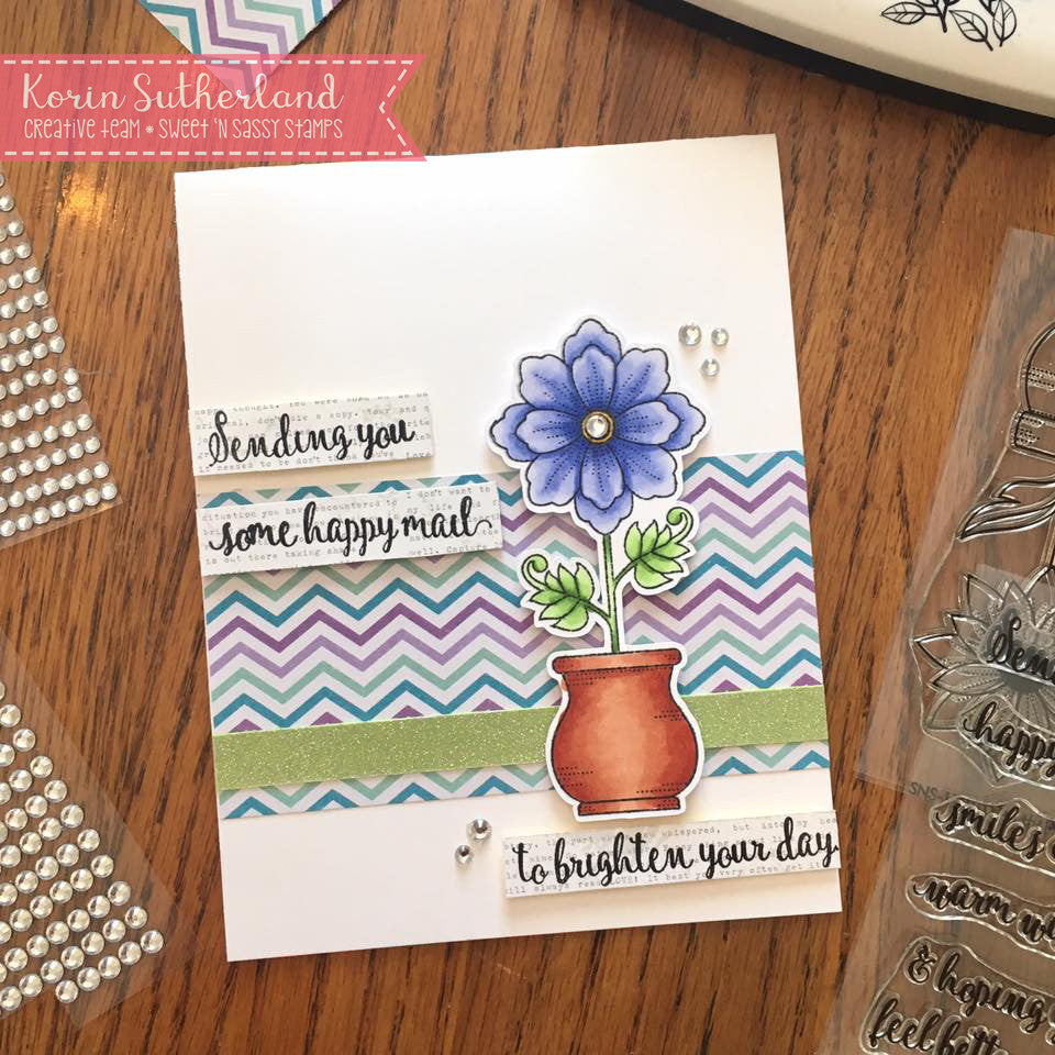 Creative Worship Pretty Potted Florals Clear Stamps sns-17-010 Sending Happy Mail
