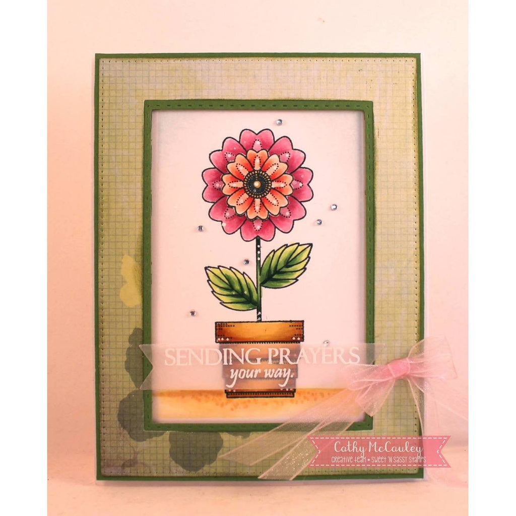 Creative Worship Pretty Potted Florals Clear Stamps sns-17-010 Sending Prayers Card