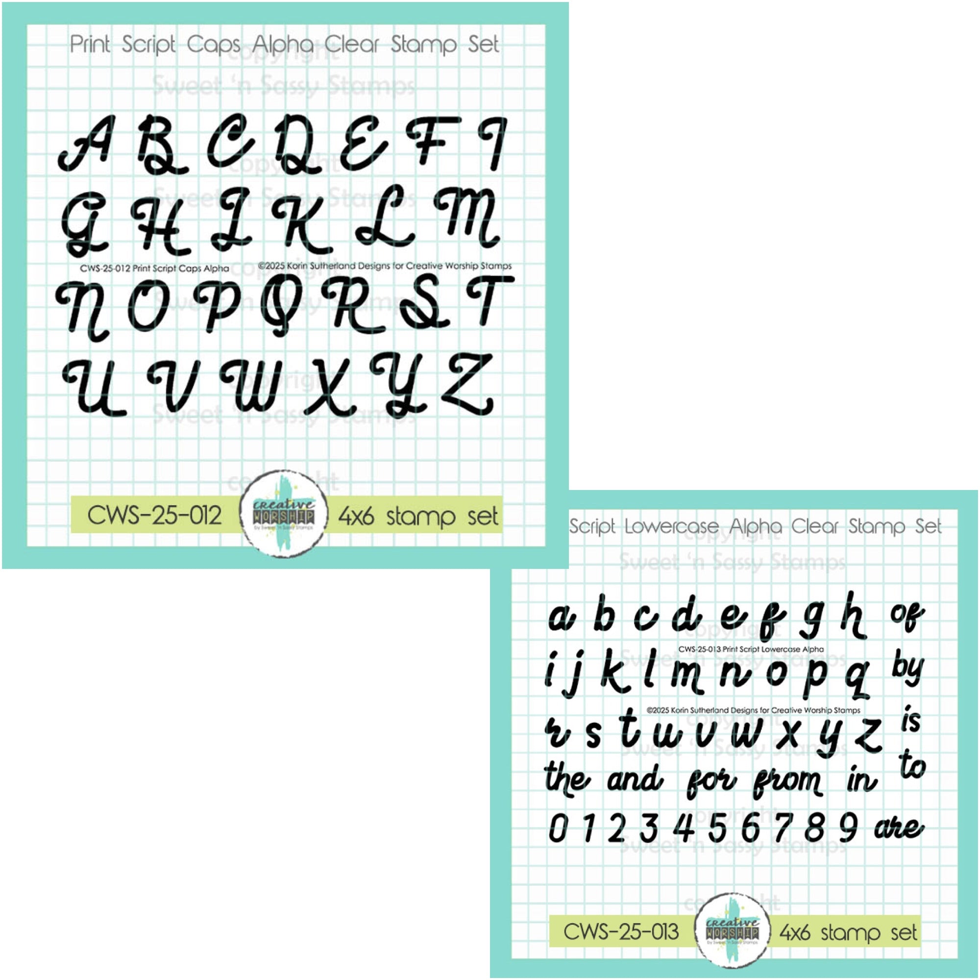 Creative Worship Print Script Alpha Clear Stamps Bundle