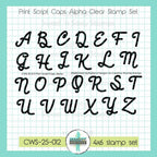 Creative Worship Print Script Caps Alpha Clear Stamps cws-25-012