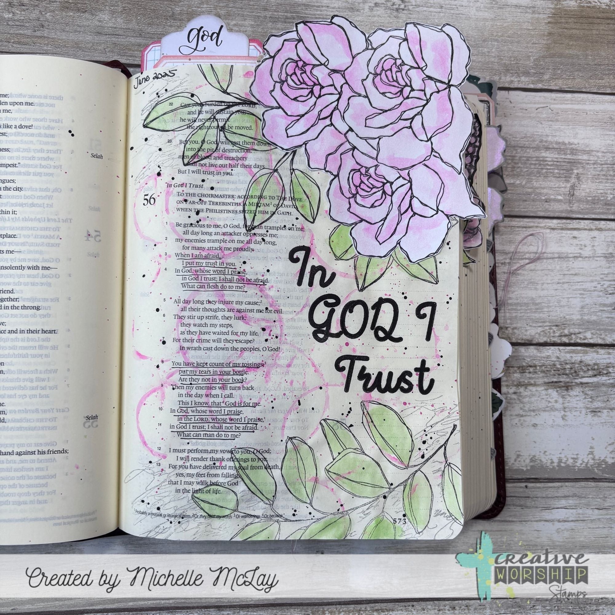 Creative Worship Print Script Caps Alpha Clear Stamps cws-25-012 In God I Trust Bible Journaling